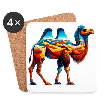 Chameau - Dessous de verre (lot de 4) - blanc - Devant