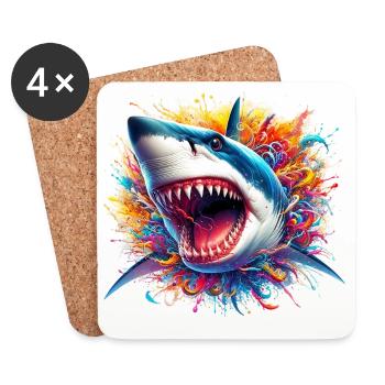 Shark - Coasters (set of 4) - white - Front