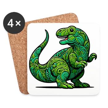 Dinosaure - Dessous de verre (lot de 4) - blanc - Devant