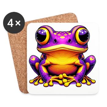 Grenouille - Dessous de verre (lot de 4) - blanc - Devant