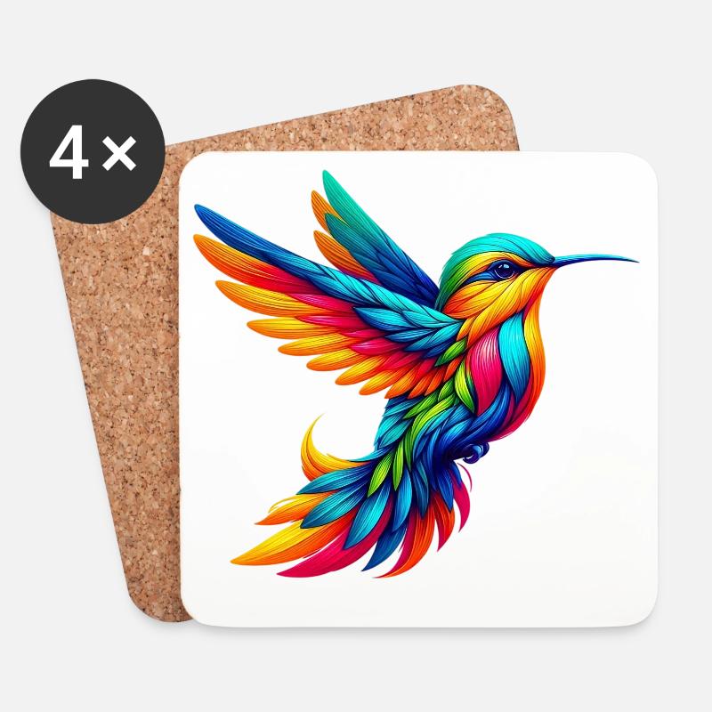 Kolibri - Untersetzer (4er-Set) - Weiß