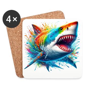 Shark - Coasters (set of 4) - white - Front