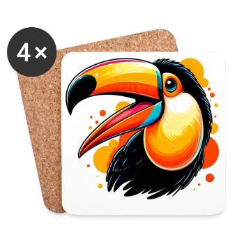 Toucan - Coasters (set of 4) - white - Front