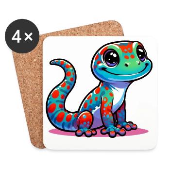 Gecko - Coasters (set of 4) - white - Front