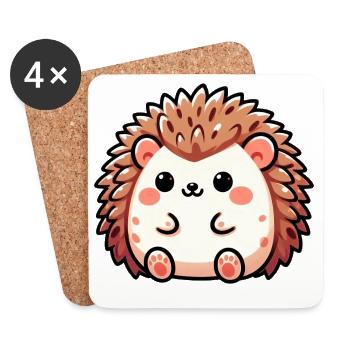 Igel - Untersetzer (4er-Set) - Weiß - Vorne