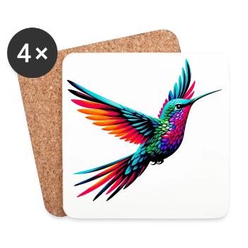 Colibri - Dessous de verre (lot de 4) - blanc - Devant
