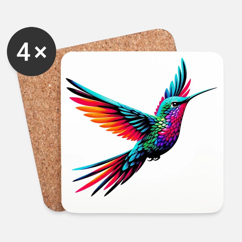 Kolibri - Untersetzer (4er-Set) - Weiß