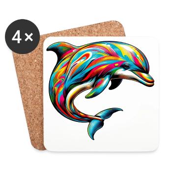 Delfin - Untersetzer (4er-Set) - Weiß - Vorne