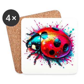 Coccinelle - Dessous de verre (lot de 4) - blanc - Devant