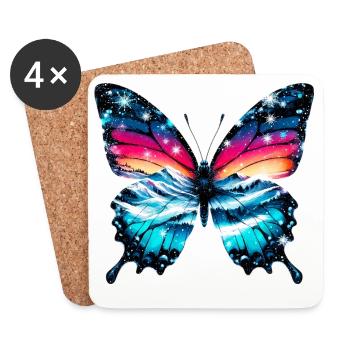 Schmetterling - Untersetzer (4er-Set) - Weiß - Vorne
