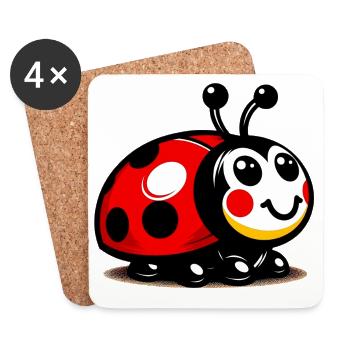 Ladybird - Coasters (set of 4) - white - Front