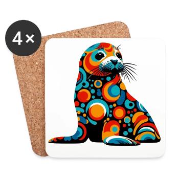 Seal - Coasters (set of 4) - white - Front
