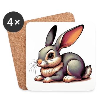 Rabbit - Coasters (set of 4) - white - Front