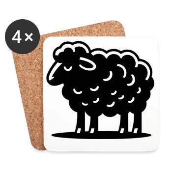 Schwarzes Schaf - Untersetzer (4er-Set) - Weiß - Vorne