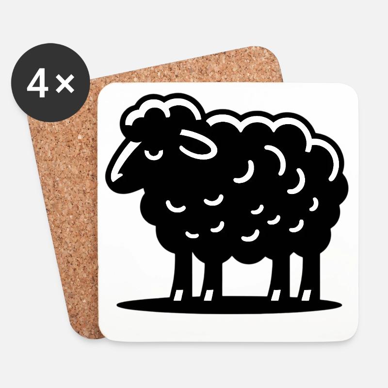 Schwarzes Schaf - Untersetzer (4er-Set) - Weiß
