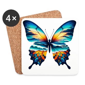 Schmetterling - Untersetzer (4er-Set) - Weiß - Vorne