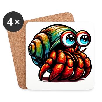 Hermit crab - Coasters (set of 4) - white - Front