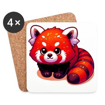 Red panda - Coasters (set of 4) - white - Front