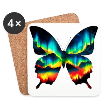 Papillon - Dessous de verre (lot de 4) - blanc - Devant