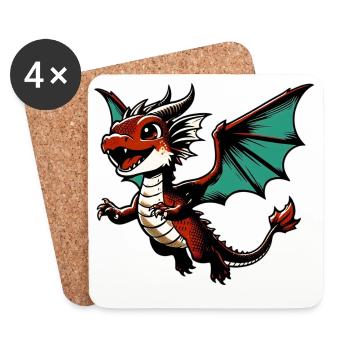 Dragon - Coasters (set of 4) - white - Front