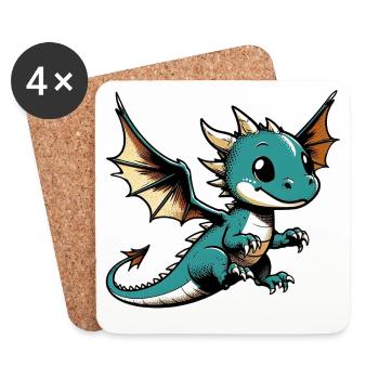 Dragon - Coasters (set of 4) - white - Front