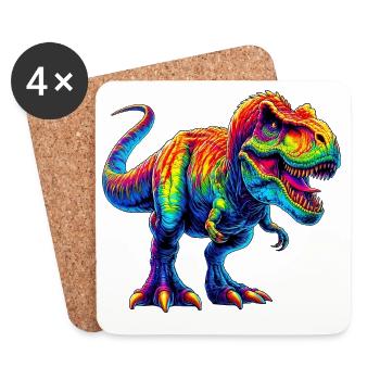 Dinosaure - Dessous de verre (lot de 4) - blanc - Devant
