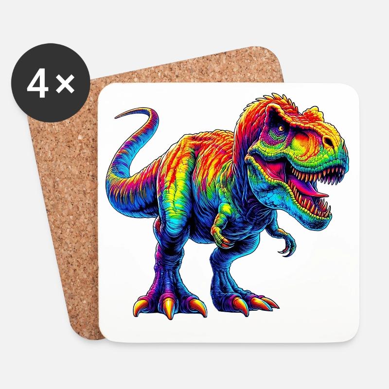 Dinosaurier - Untersetzer (4er-Set) - Weiß