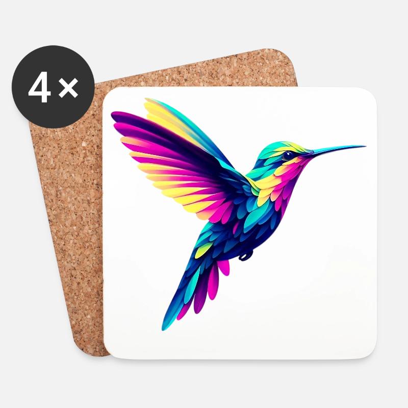 Kolibri - Untersetzer (4er-Set) - Weiß