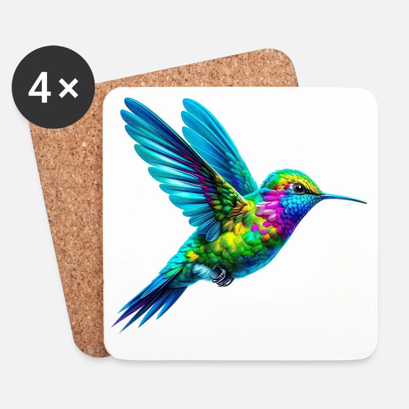 Kolibri - Untersetzer (4er-Set) - Weiß