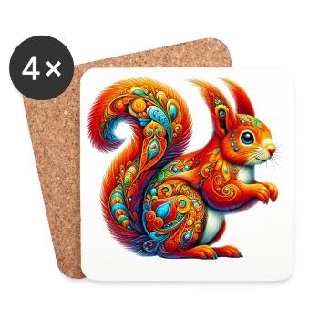 Squirrel - Coasters (set of 4) - white - Front