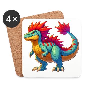 Dinosaure - Dessous de verre (lot de 4) - blanc - Devant
