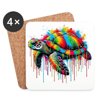 Tortue - Dessous de verre (lot de 4) - blanc - Devant