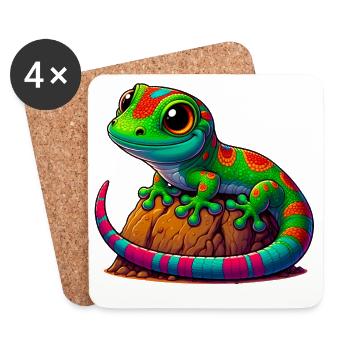 Gecko - Untersetzer (4er-Set) - Weiß - Vorne