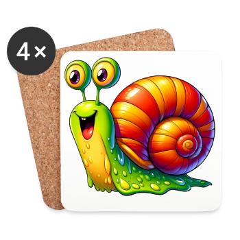 Escargot - Dessous de verre (lot de 4) - blanc - Devant
