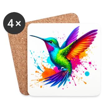 Colibri - Dessous de verre (lot de 4) - blanc - Devant