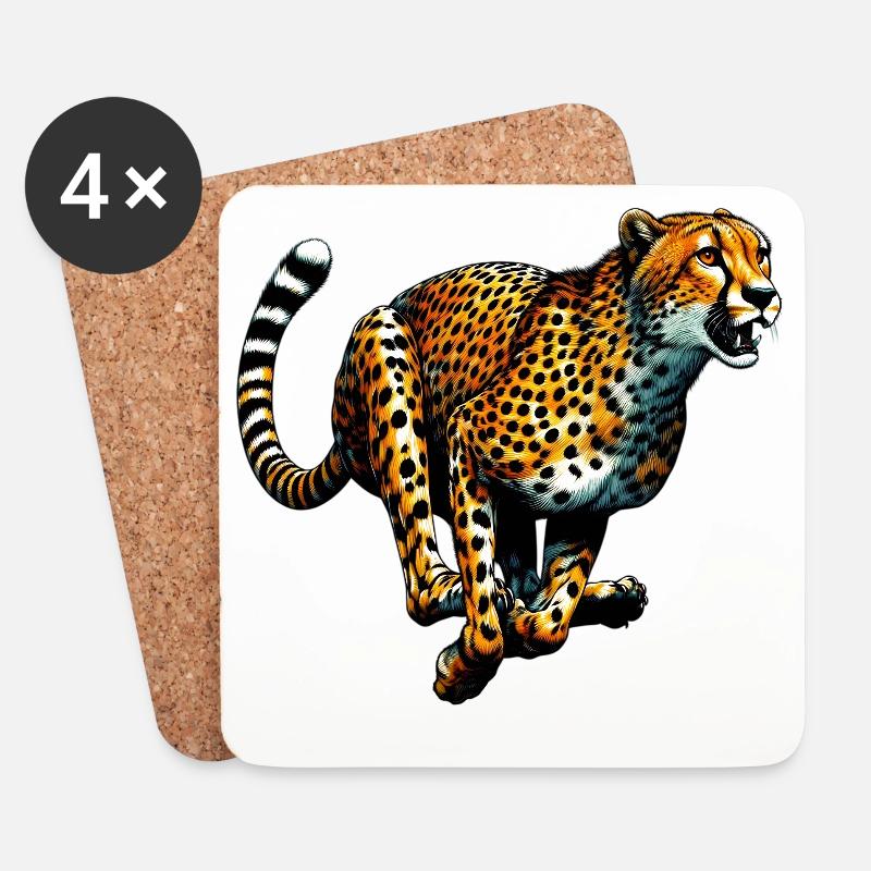 Gepard - Untersetzer (4er-Set) - Weiß
