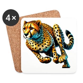 Gepard - Untersetzer (4er-Set) - Weiß - Vorne
