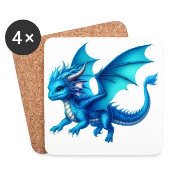 Dragon - Dessous de verre (lot de 4) - blanc - Devant