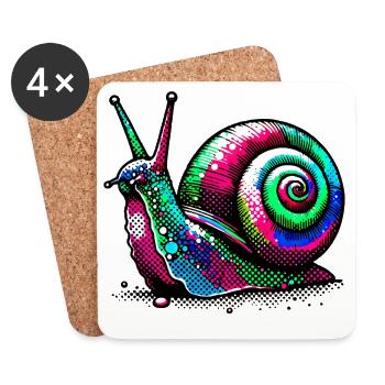 Escargot - Dessous de verre (lot de 4) - blanc - Devant
