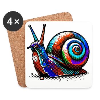 Schnecke - Untersetzer (4er-Set) - Weiß - Vorne