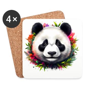 Panda - Untersetzer (4er-Set) - Weiß - Vorne