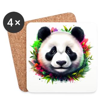 Panda - Untersetzer (4er-Set) - Weiß - Vorne