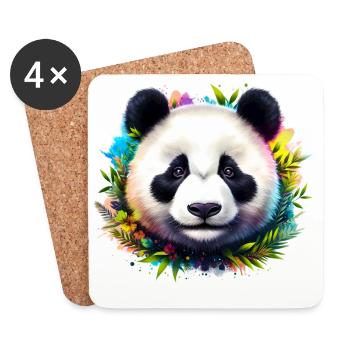 Panda - Untersetzer (4er-Set) - Weiß - Vorne