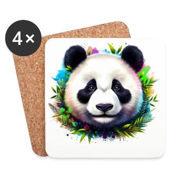 Panda - Untersetzer (4er-Set) - Weiß - Vorne
