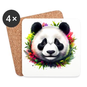Panda - Untersetzer (4er-Set) - Weiß - Vorne