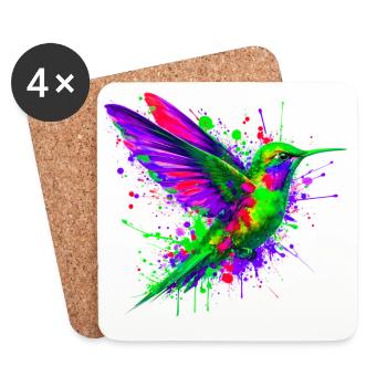 Colibri - Dessous de verre (lot de 4) - blanc - Devant