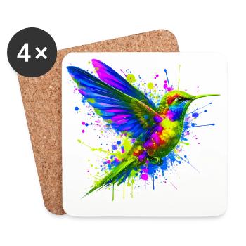 Kolibri - Untersetzer (4er-Set) - Weiß - Vorne