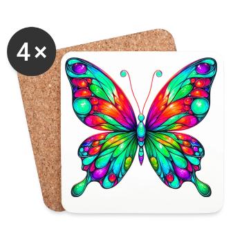 Schmetterling - Untersetzer (4er-Set) - Weiß - Vorne
