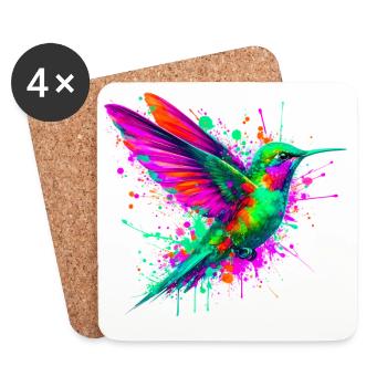 Colibri - Dessous de verre (lot de 4) - blanc - Devant