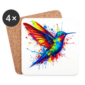 Colibri - Dessous de verre (lot de 4) - blanc - Devant